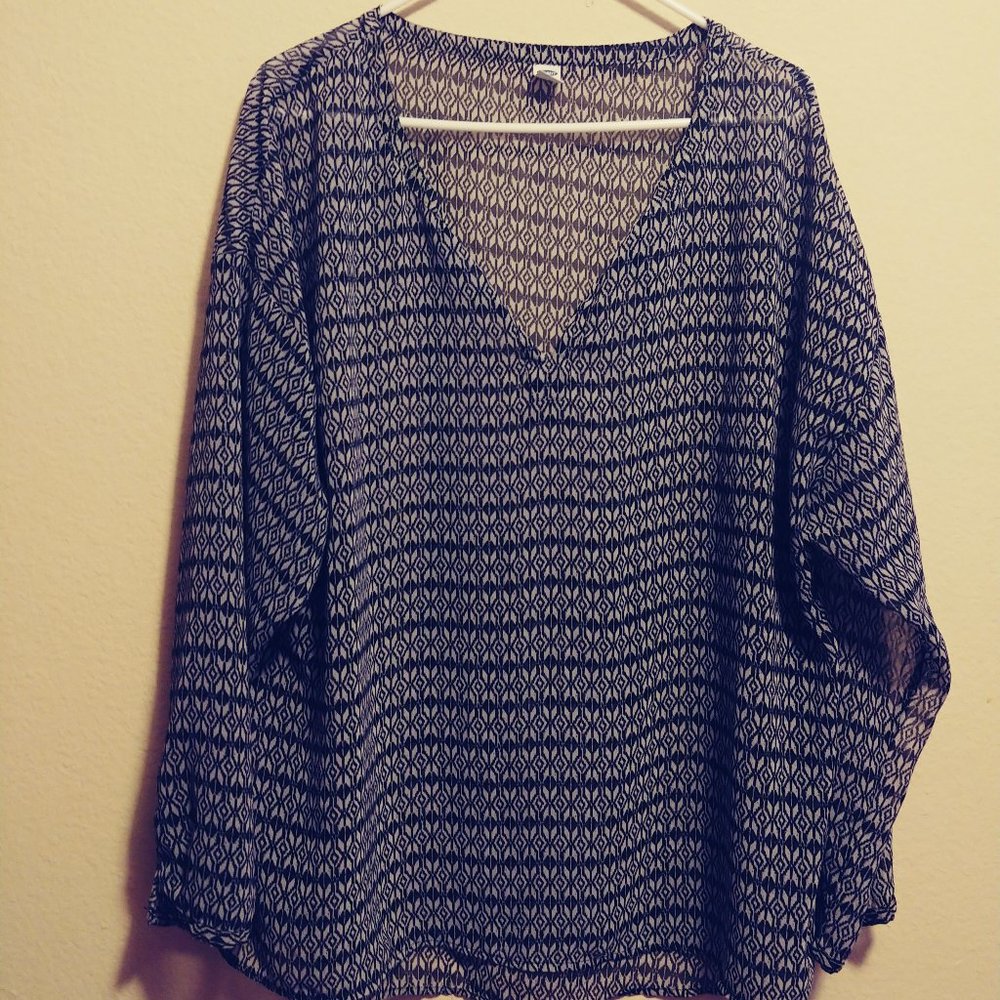 Black and White Sheer Blouse
